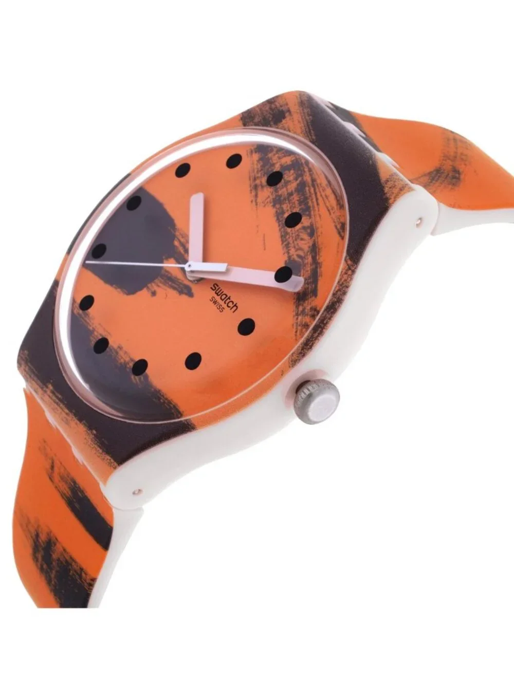 NWT Swatch Barns-Graham's Orange And Red On Pink Quartz Watch